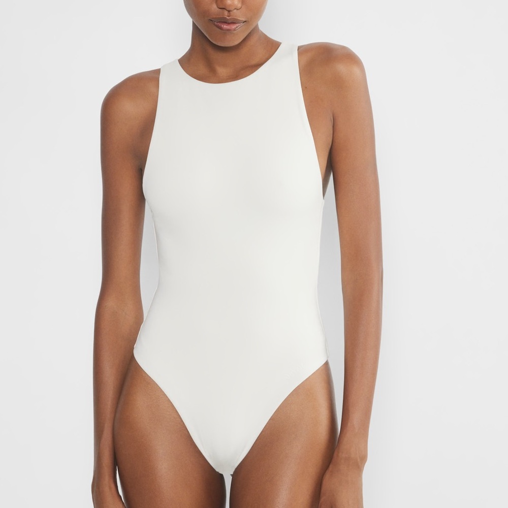 Express white body contour 90s bodysuit